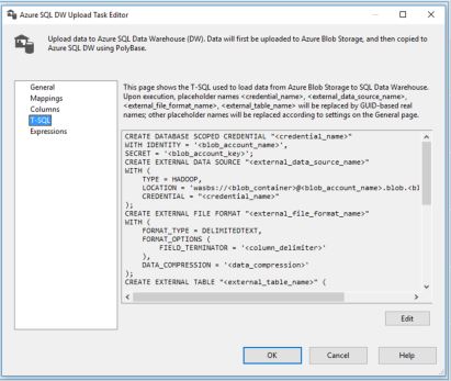 Azure DW Upload Task