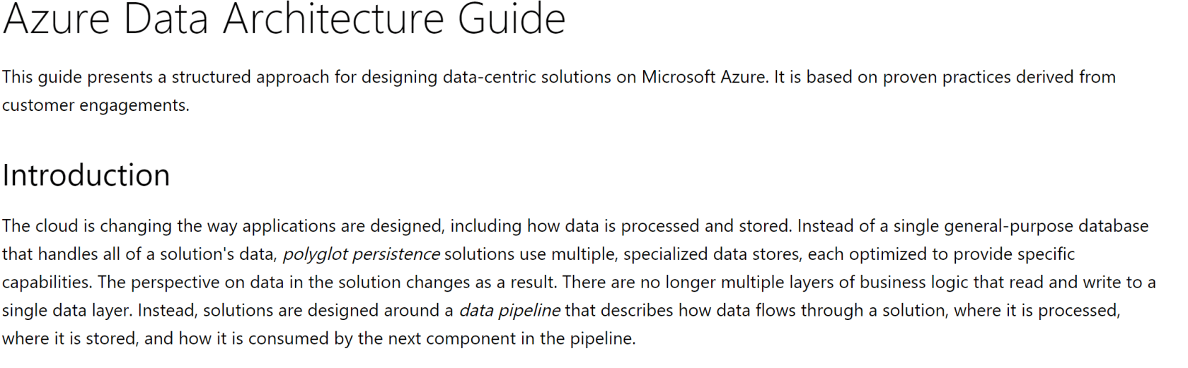Introducing The Azure Data Architecture Guide – SQL Of The North